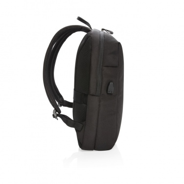 Logo trade promotional merchandise picture of: Swiss Peak AWARE™ RFID and USB A laptop backpack