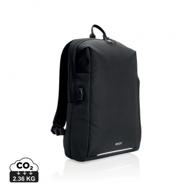 Logo trade promotional giveaways picture of: Swiss Peak AWARE™ RFID and USB A laptop backpack