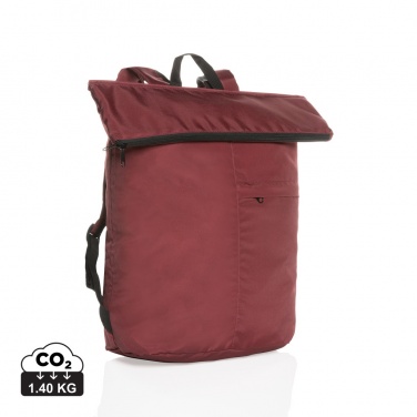 Logo trade corporate gifts image of: Dillon AWARE™ RPET lightweight foldable backpack