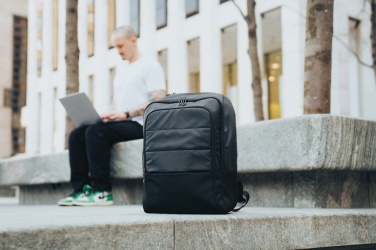 Logo trade promotional merchandise image of: Armond AWARE™ RPET 15.6 inch deluxe laptop backpack