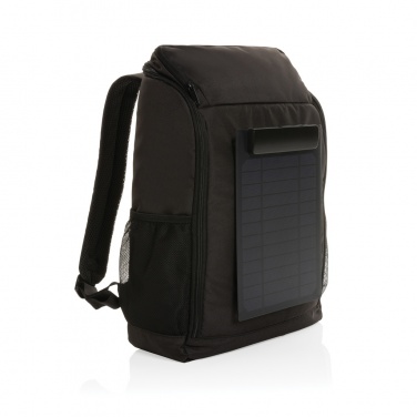 Logo trade promotional gifts image of: Pedro AWARE™ RPET deluxe backpack with 5W solar panel