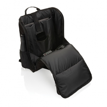 Logo trade corporate gifts image of: Pedro AWARE™ RPET deluxe backpack with 5W solar panel