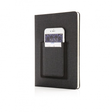 Logotrade promotional item picture of: Deluxe A5 Notebook with phone pocket