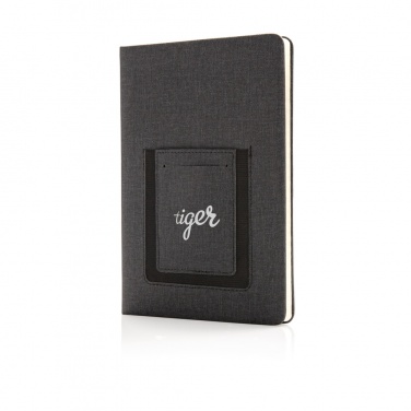 Logo trade advertising products picture of: Deluxe A5 Notebook with phone pocket