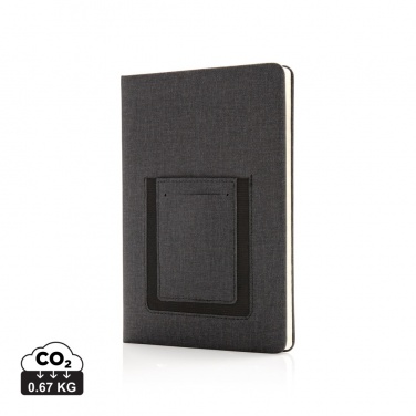 Logo trade advertising products picture of: Deluxe A5 Notebook with phone pocket