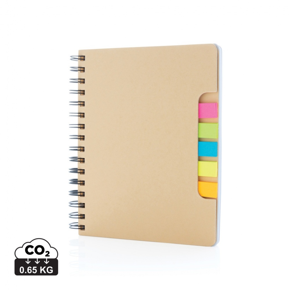 Logotrade corporate gift picture of: A5 Kraft spiral notebook with sticky notes
