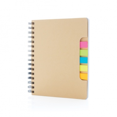 Logotrade promotional merchandise picture of: A5 Kraft spiral notebook with sticky notes