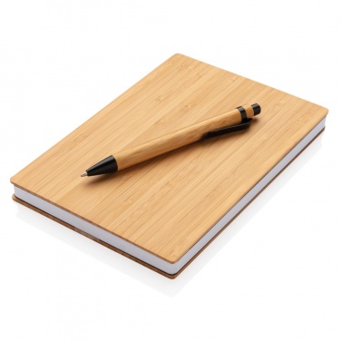 Logo trade promotional products picture of: A5 Bamboo notebook & pen set
