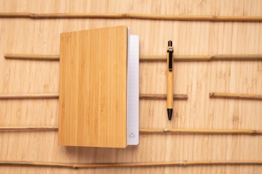 Logo trade promotional product photo of: A5 Bamboo notebook & pen set