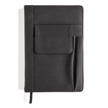 Logo trade business gift photo of: Notebook with phone pocket