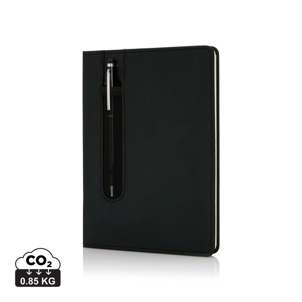 Logotrade promotional merchandise image of: Standard hardcover PU A5 notebook with stylus pen