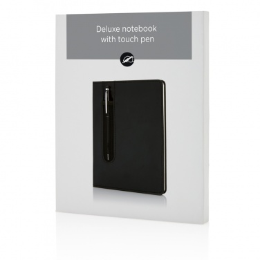 Logo trade advertising products picture of: Standard hardcover PU A5 notebook with stylus pen