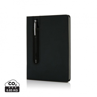 Logo trade advertising products image of: Standard hardcover PU A5 notebook with stylus pen