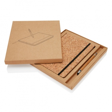 Logo trade promotional items image of: A5 notebook with bamboo pen including stylus