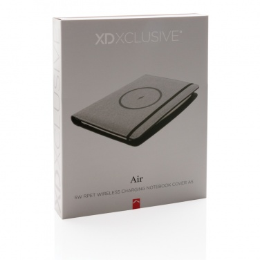 Logo trade promotional product photo of: Air 5W wireless charging notebook with 5000mAh powerbank