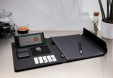 Logotrade corporate gift image of: Fiko 5W wireless charging portfolio A4 with powerbank