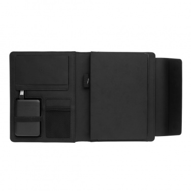 Logo trade promotional gifts picture of: Fiko wireless charging A5 portfolio with powerbank