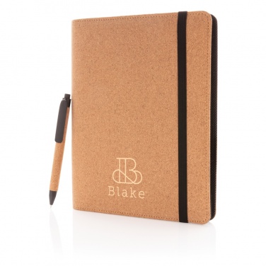 Logo trade promotional products picture of: Deluxe cork portfolio A5 with pen