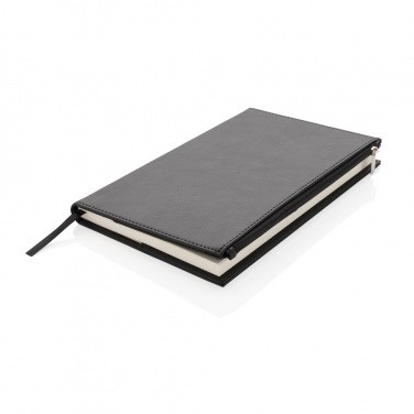 Logo trade advertising product photo of: Swiss Peak A5 PU notebook with zipper pocket