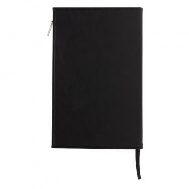 Logo trade promotional merchandise image of: Swiss Peak A5 PU notebook with zipper pocket