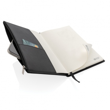 Logo trade advertising products image of: Swiss Peak A5 PU notebook with zipper pocket