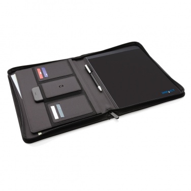 Logo trade promotional giveaways image of: Impact AWARE™ RPET A4 portfolio with zipper