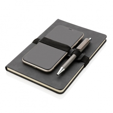 Logo trade promotional items picture of: Deluxe hardcover PU notebook A5 with phone and pen holder