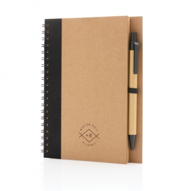 Logotrade promotional products photo of: Kraft spiral notebook with pen
