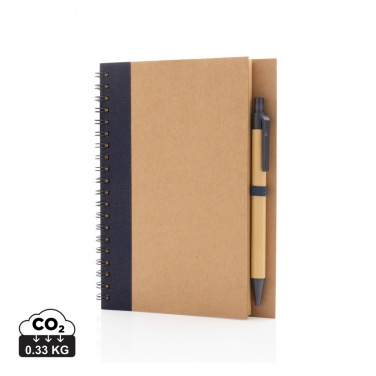 Logo trade promotional gifts picture of: Kraft spiral notebook with pen