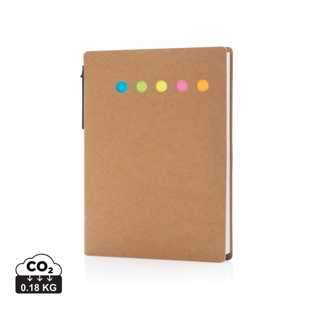 Logotrade corporate gift picture of: Kraft sticky notes A6 booklet with pen
