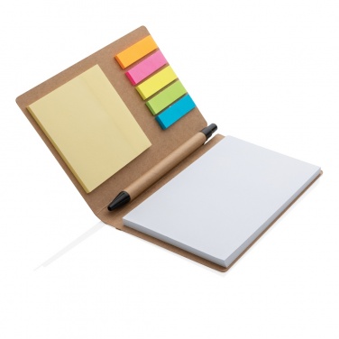 Logotrade business gifts photo of: Kraft sticky notes A6 booklet with pen