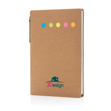 Logotrade corporate gift picture of: Kraft sticky notes A6 booklet with pen