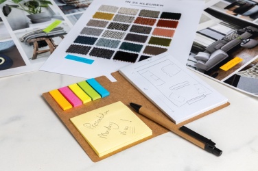 Logotrade business gift image of: Kraft sticky notes A6 booklet with pen