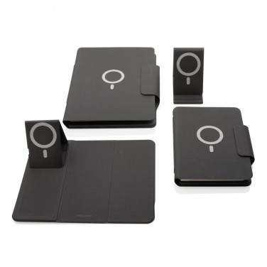 Logo trade promotional items image of: Artic Magnetic 10W wireless charging A4 portfolio