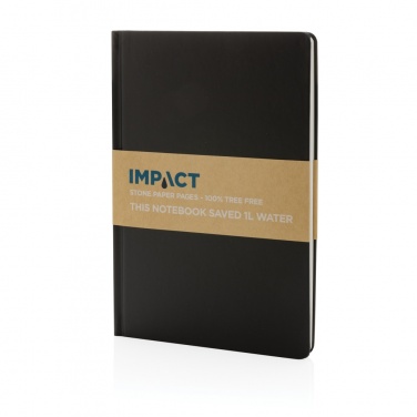 Logo trade promotional giveaways image of: A5 Impact stone paper hardcover notebook