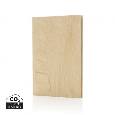 Logo trade business gifts image of: Kavana wood print A5 notebook