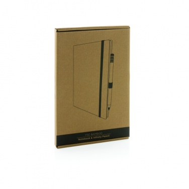 Logotrade advertising product picture of: Bamboo notebook and infinity pencil set