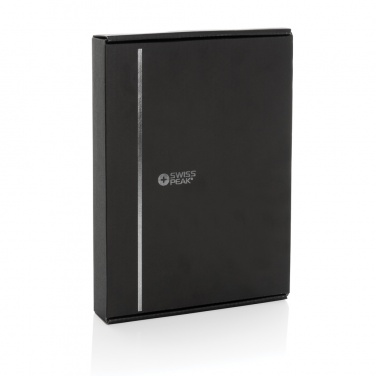 Logo trade promotional products image of: Swiss Peak RCS rePU notebook with 2-in-1 wireless charger