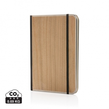 Logo trade promotional gifts image of: Treeline A5 wooden cover deluxe notebook