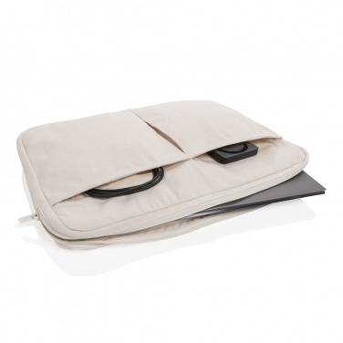 Logo trade advertising products image of: Laluka AWARE™ recycled cotton 15.6 inch laptop sleeve