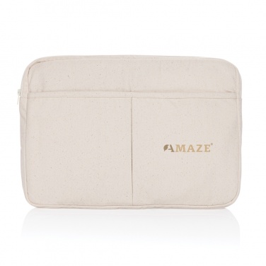 Logo trade corporate gifts picture of: Laluka AWARE™ recycled cotton 15.6 inch laptop sleeve