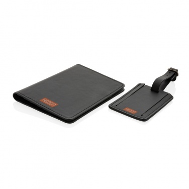 Logo trade promotional items image of: Swiss Peak GRS recycled PU travel gift set