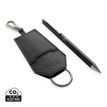 Logotrade promotional gift image of: SP Tula RCS certified recycled PU key holder and pen set