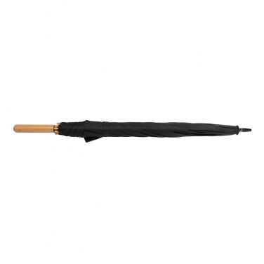 Logo trade promotional merchandise photo of: 23" Impact AWARE™ RPET 190T auto open bamboo umbrella