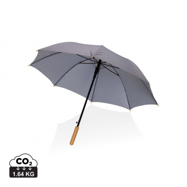 Logo trade promotional product photo of: 23" Impact AWARE™ RPET 190T auto open bamboo umbrella