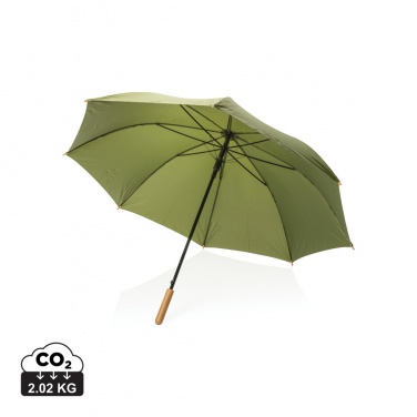 Logotrade promotional merchandise image of: 27" Impact AWARE™ RPET 190T auto open bamboo umbrella