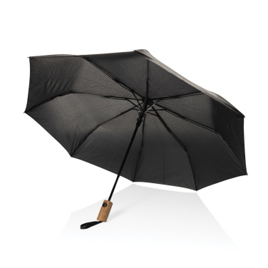 Logotrade business gifts photo of: Kaycey 21" AWARE™ RPET Acacia wood mini auto open umbrella