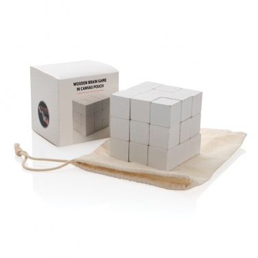 Logo trade promotional gifts picture of: Wooden brain game in canvas pouch
