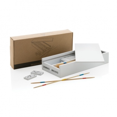 Logo trade promotional items image of: Deluxe mikado/domino in wooden box
