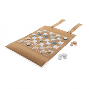 Logotrade promotional product image of: Britton cork foldable backgammon and checkers game set
